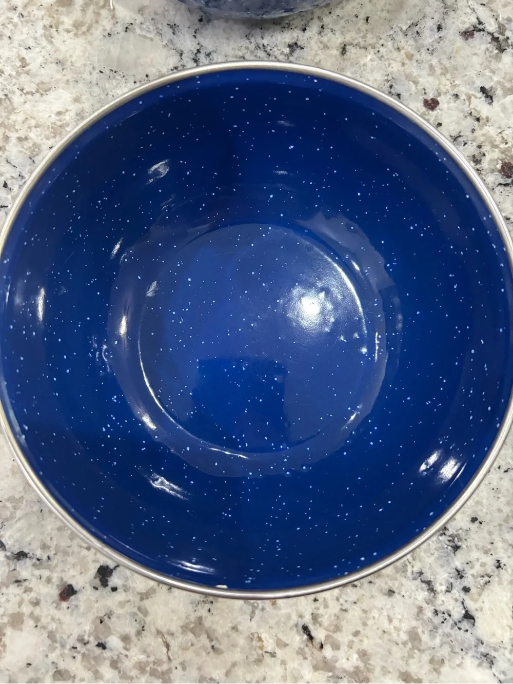 Blue Enamel Speckled Camping Dish Set Vintage Farmhouse Decor - Picture 12 of 16